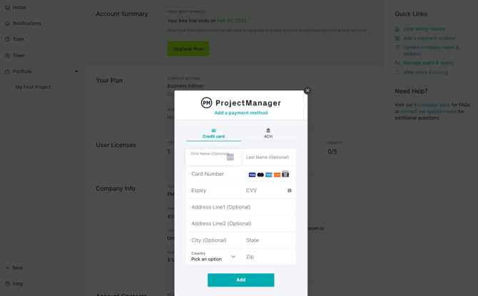 Add payment method