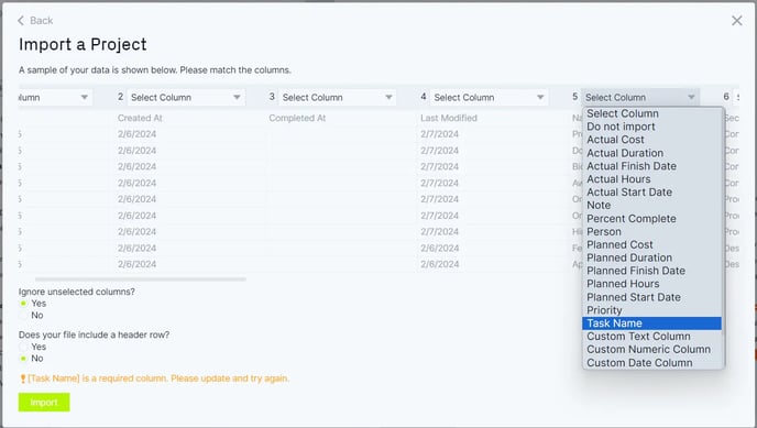 Asana-Gantt-chart-configuring-file-import-data-in-ProjectManager