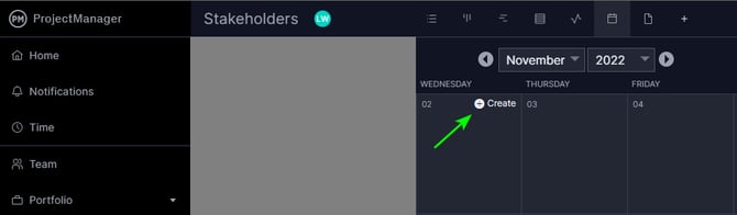 Calendar Create