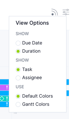 Calendar view options