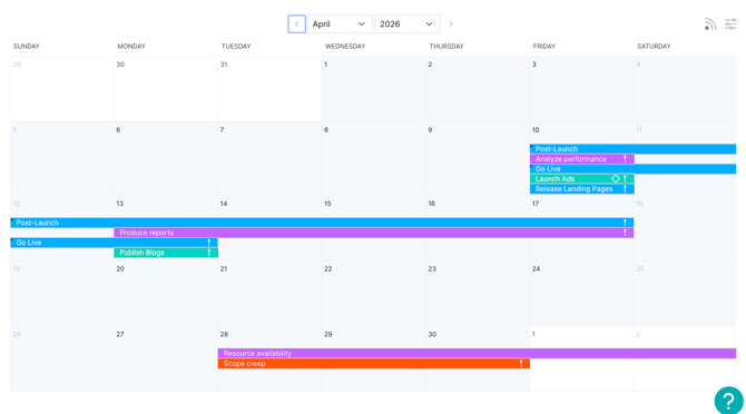 Calendar view