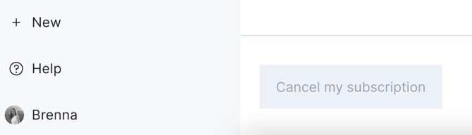Cancel subscription button