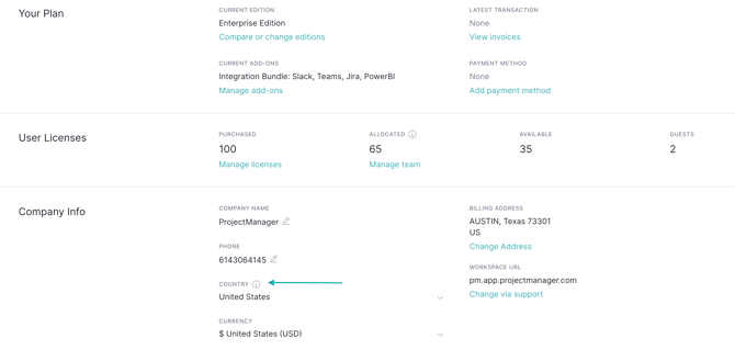 Company info change language settings