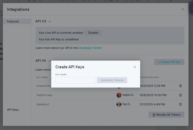 Create API key