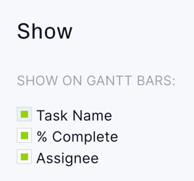 Gantt show on Gantt bars