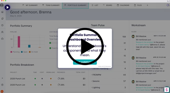 Portfolio Summary Dashboard Storylane