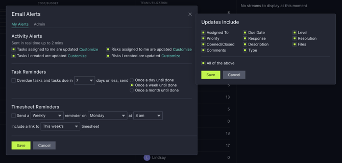 RAID log notifications
