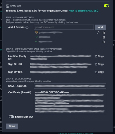 SAML upgrade