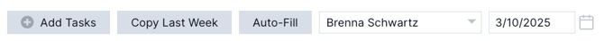 Timesheet menu