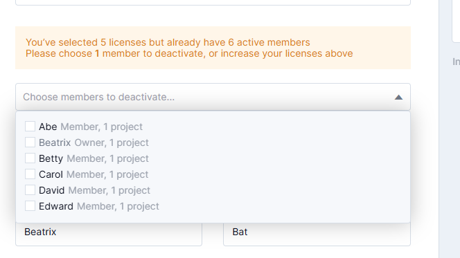 User deactivation during checkout