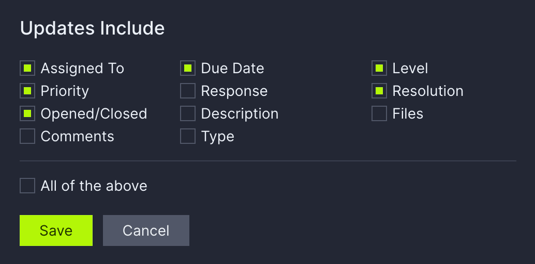 risk alert settings