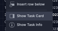 task card on gantt - menu