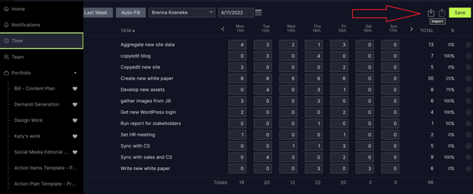 timesheet import image full screen